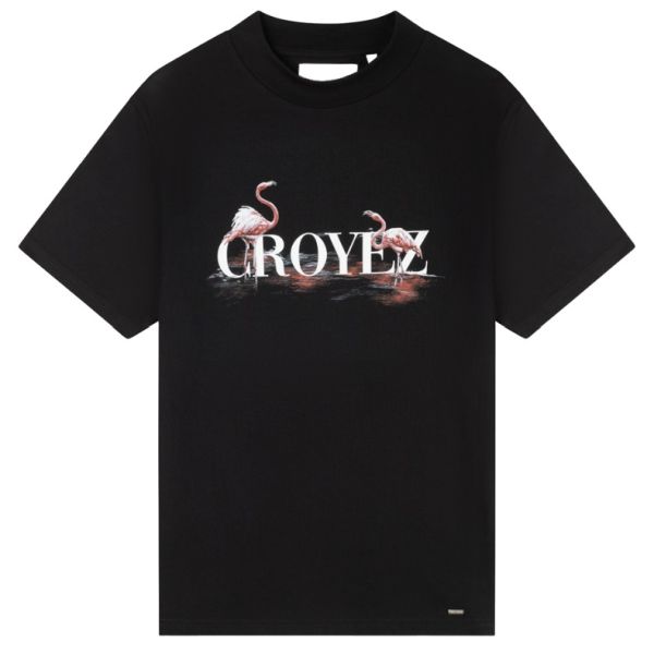 Croyez Pink Flamingo T-shirt Zwart