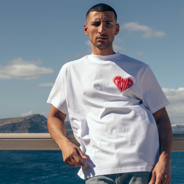Croyez Puffed Heart T-shirt Wit