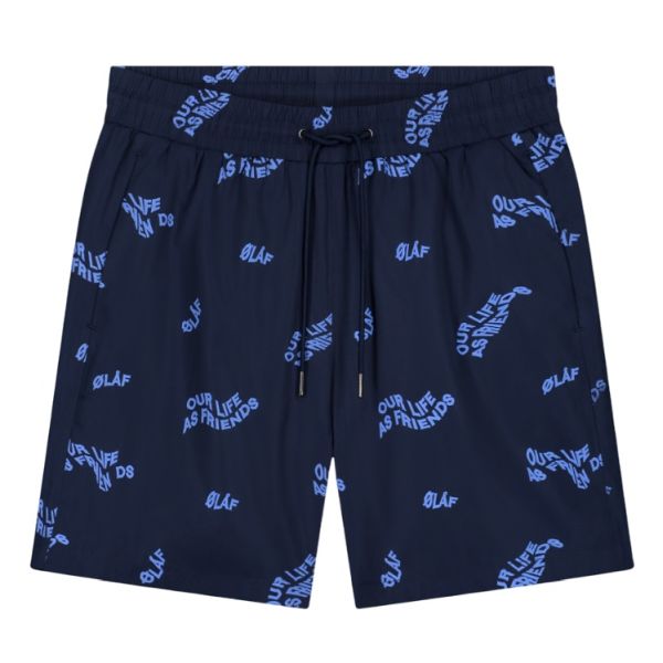 Olaf Wavy AOP Zwembroek Navy
