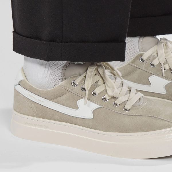 Stepney Workers Club Dellow S-Strike Cup Suede Sneaker Licht Grijs