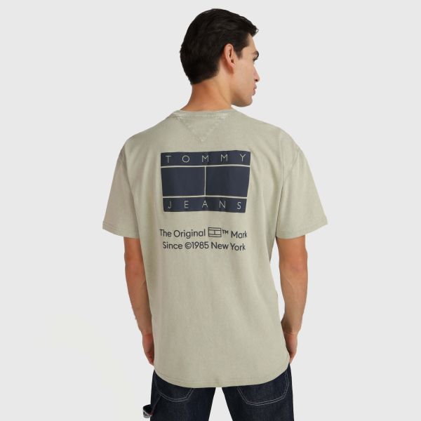 Tommy Jeans Essential CB Flag T-shirt Licht Groen