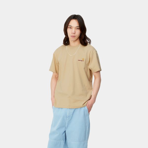 Carhartt American Script T-shirt Geel/Beige