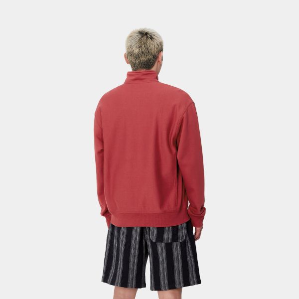 Carhartt Half Zip American Script Sweater Rood