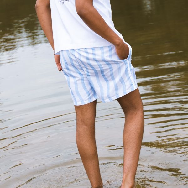 Casablanca Stripe Wave Zwembroek Wit/Blauw