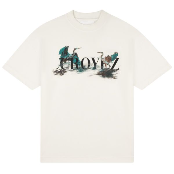 Croyez Blue Heron T-shirt Off White