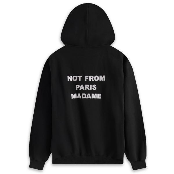 Drôle De Monsieur Slogan Hoodie Zwart