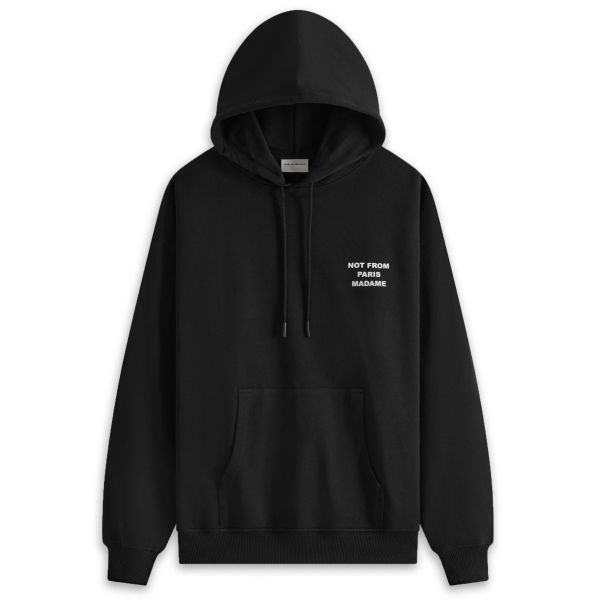 Drôle De Monsieur Slogan Hoodie Zwart