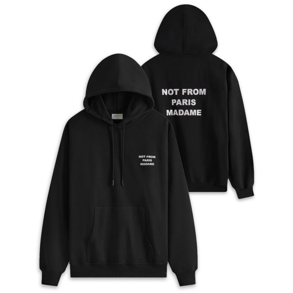 Drôle De Monsieur Slogan Hoodie Zwart