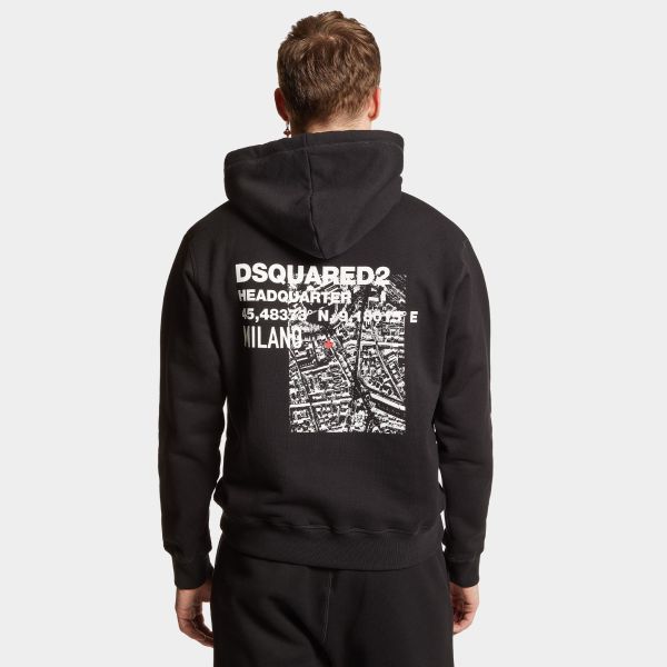 Dsquared2 Ceresio Map Hoodie Zwart