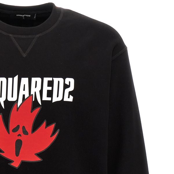 Dsquared2 Ghost Maple Leaf Sweater Zwart