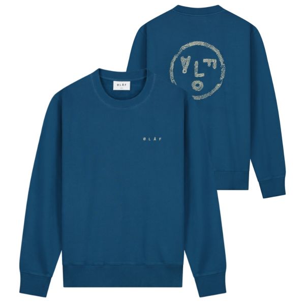 Olaf Scribble Face Sweater Blauw