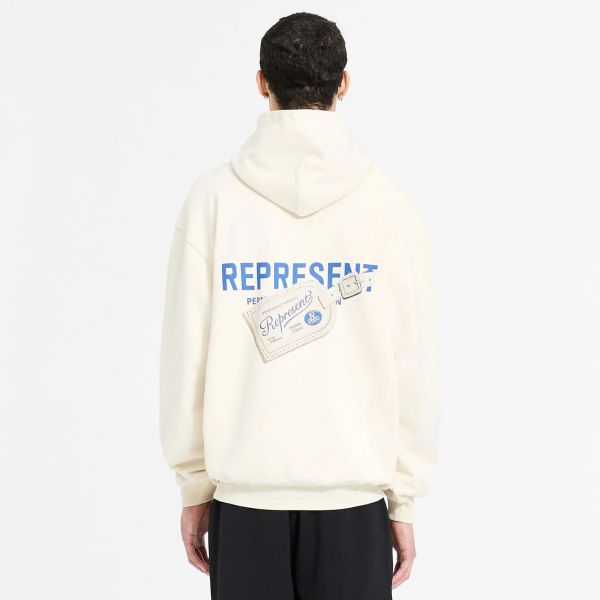 Represent Luggage Tag Hoodie Off White