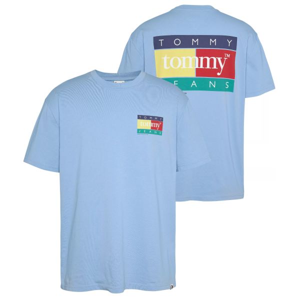 Tommy Jeans Pop Color Flag T-shirt Licht Blauw