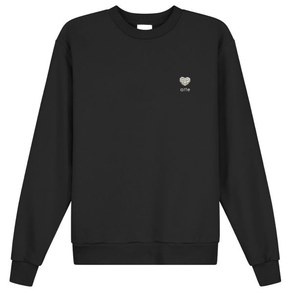 Arte Antwerp Heart Flower Sweater Zwart