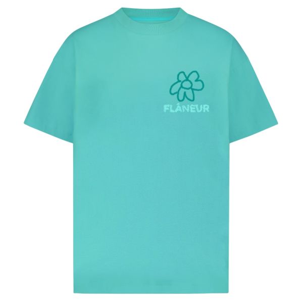 Flâneur Flower Doodle T-shirt Turquoise