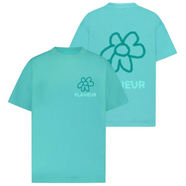 Flâneur Flower Doodle T-shirt Turquoise