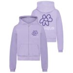 Flâneur Flower Doodle Zip-Up Vest Paars