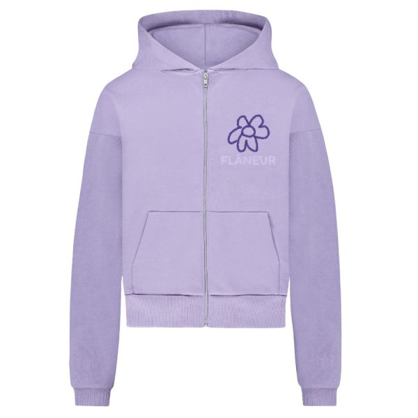Flâneur Flower Doodle Zip-Up Vest Paars
