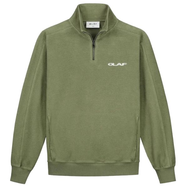 Olaf Drift Zip Mock Sweater Groen