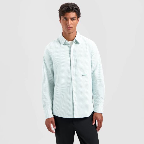 Olaf Stripe Oxford Overhemd Groen/Wit