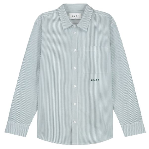 Olaf Stripe Oxford Overhemd Groen/Wit