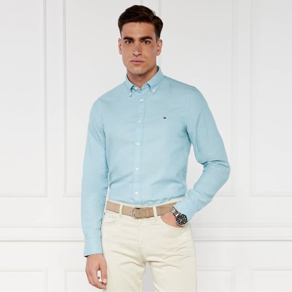 Tommy Hilfiger Flex Dobby Overhemd Blauw
