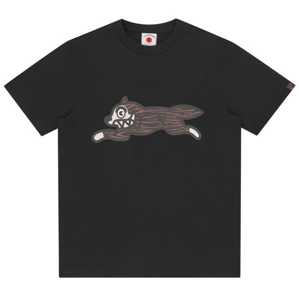 Icecream Woodgrain Running Dog T-shirt Zwart