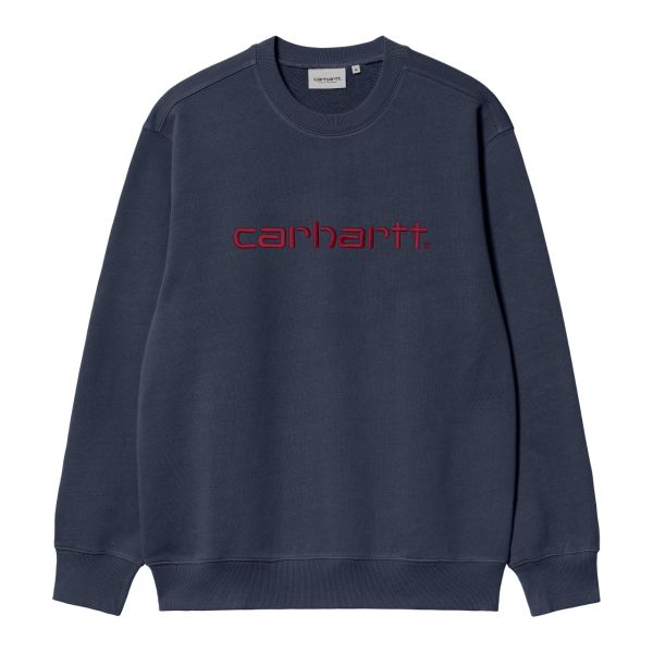 Carhartt Logo Sweater Donker Blauw