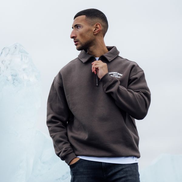 Croyez Fraternité Ultime Half Zip Sweater Bruin