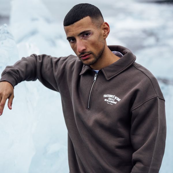 Croyez Fraternité Ultime Half Zip Sweater Bruin