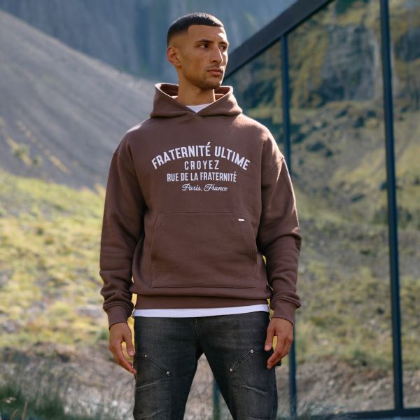 Croyez Heavyweight Fraternité Hoodie Bruin