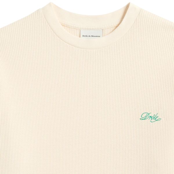 Drôle De Monsieur Drôle Waffle Longsleeve T-shirt Off White