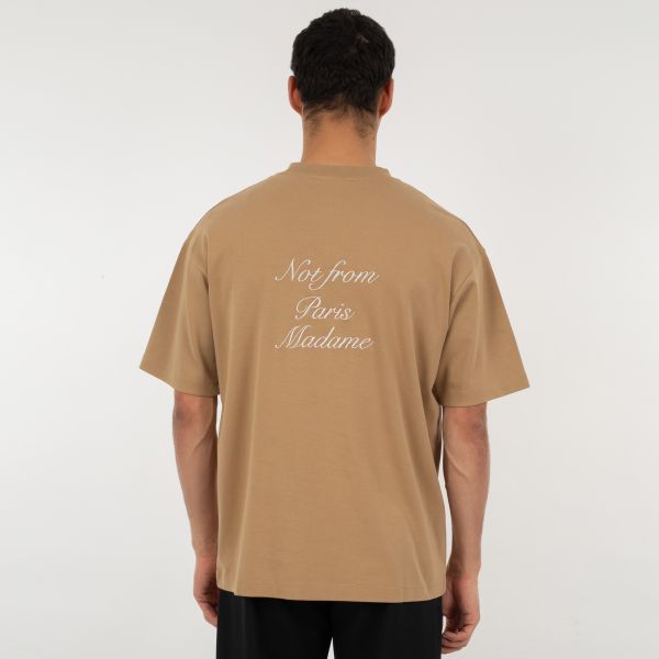 Drôle De Monsieur Slogan Calligraphy T-shirt Bruin