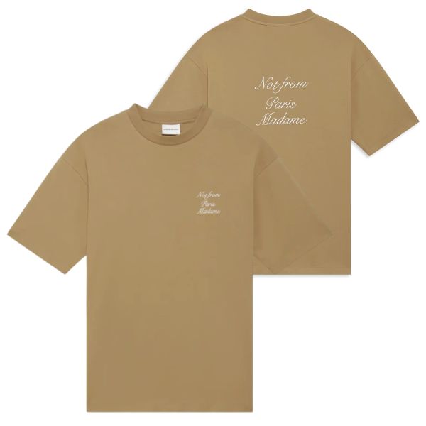Drôle De Monsieur Slogan Calligraphy T-shirt Bruin