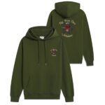 Drôle De Monsieur Slogan Fleurs Hoodie Donker Groen