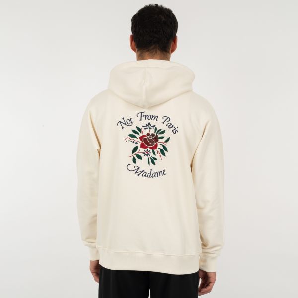 Drôle De Monsieur Slogan Fleurs Hoodie Off White