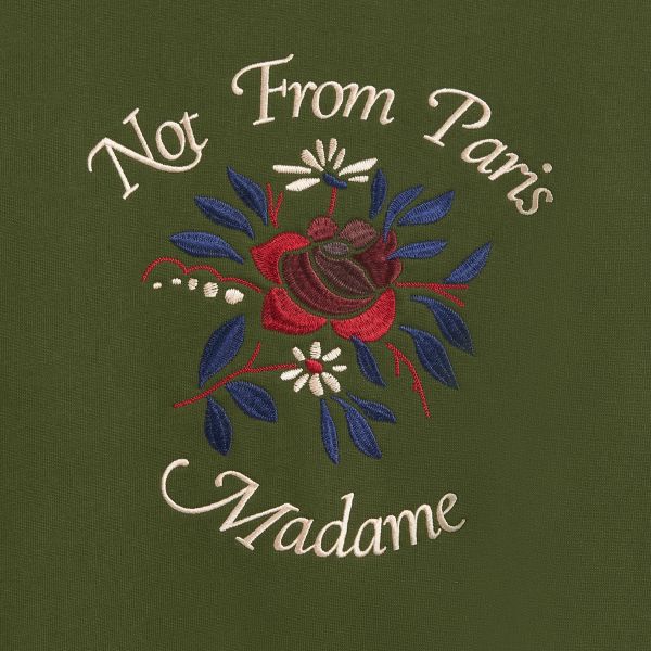 Drôle De Monsieur Slogan Fleurs Sweater Donker Groen