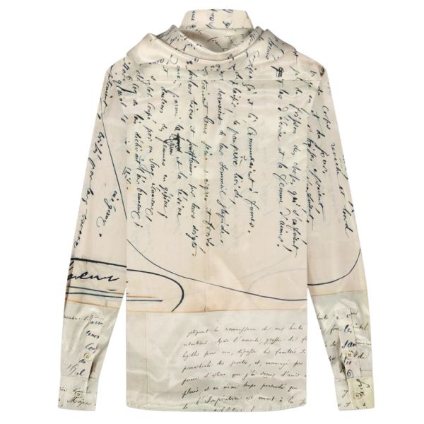 Flâneur Letter Viscose Overshirt Beige