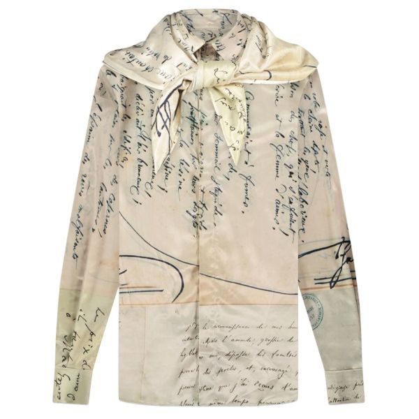 Flâneur Letter Viscose Overshirt Beige
