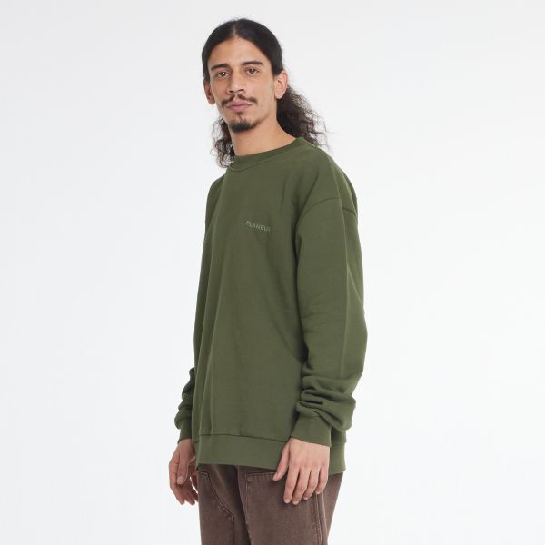 Flâneur Tonal Logo Sweater Groen