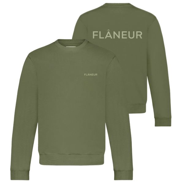 Flâneur Tonal Logo Sweater Groen