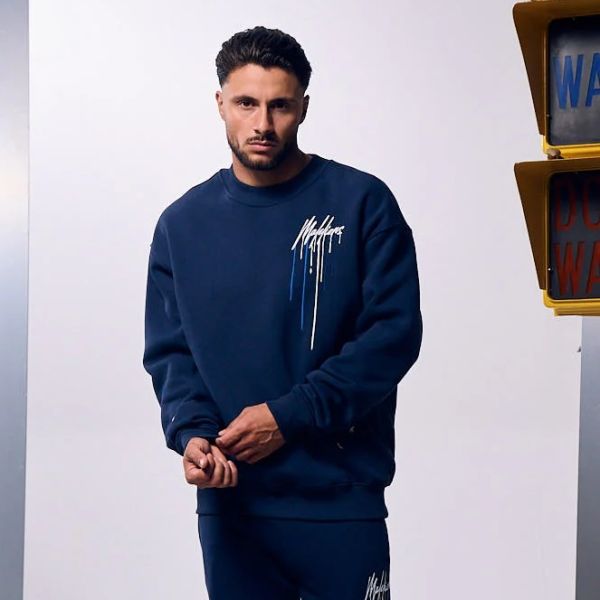 Malelions Oversized Painter Sweater Navy