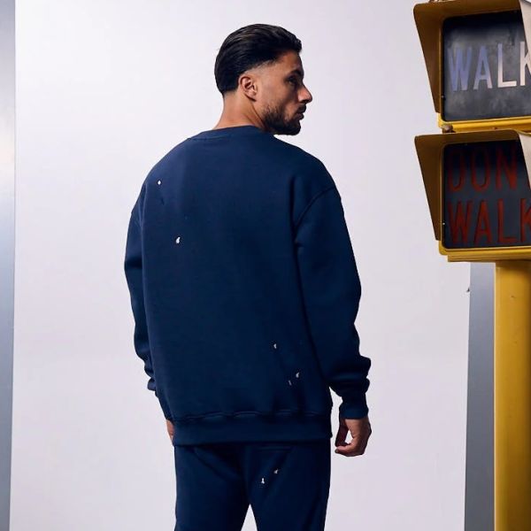 Malelions Oversized Painter Sweater Navy
