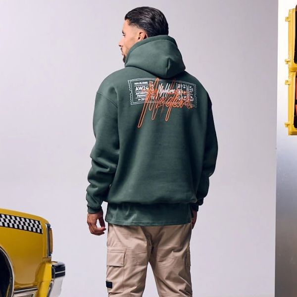 Malelions Oversized Ticket Hoodie Donker Groen