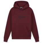 Malelions Striped Signature Hoodie Bordeaux