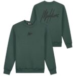 Malelions Striped Signature Sweater Donker Groen