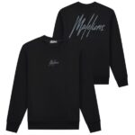 Malelions Striped Signature Sweater Zwart