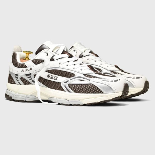 Mercer Amsterdam The Re-Run White Silver Sneaker Wit/Bruin