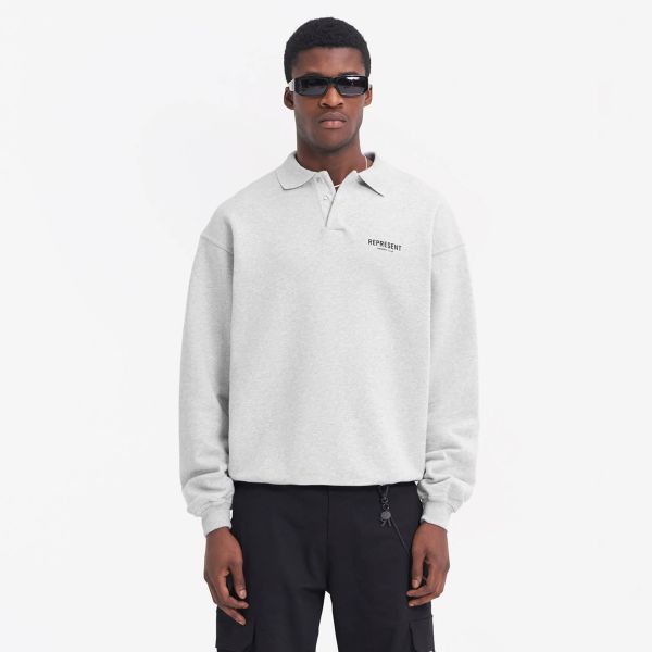 Represent Owners Club Longsleeve Polo Sweater Grijs
