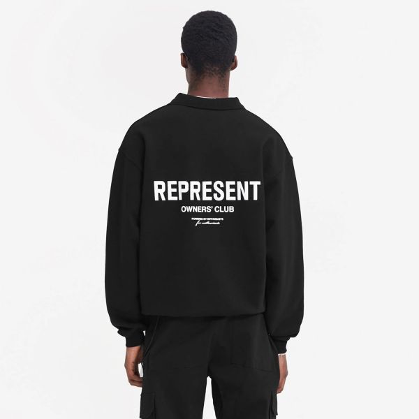 Represent Owners Club Longsleeve Polo Sweater Zwart